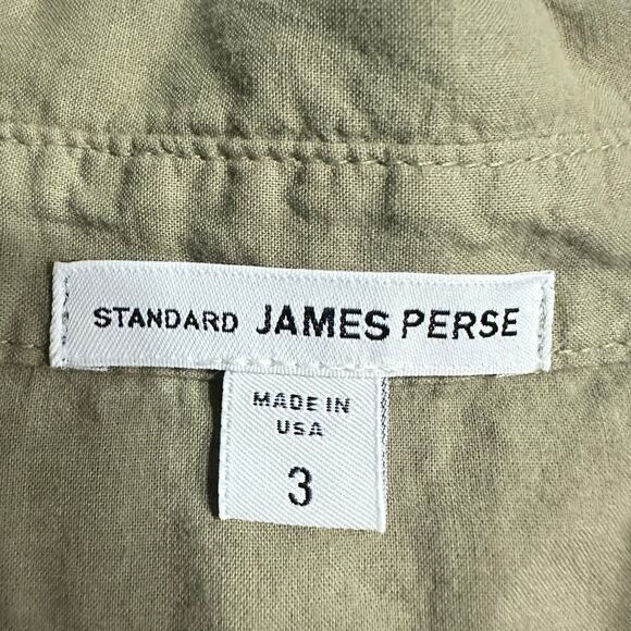 Standard James Perse Button Down Shirt Women's Size 3 / Large Olive Green Top - Picture 3 of 8